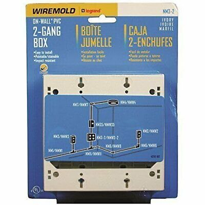 #ad Wiremold Wiring System 2 Gang 1 3 8 quot; D Ivory 1 3 8 quot; Carded $28.07