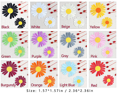 #ad 12Color 6 150PCS 2Sizes Daisy Sewing On Patch For DIY Cloth Repair Decor Patch $68.38