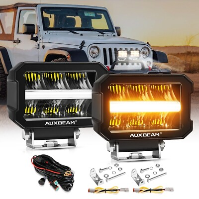 #ad AUXBEAM 4quot; LED Work Light Bar Spot Pods Fog Lamp Offroad Driving Truck SUV DRL $76.99