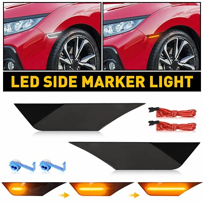 #ad Sequential Switchback Turn LED Signal Side Marker For Lights Honda 2016 21 Civic $32.09