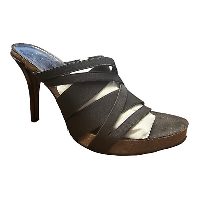 #ad Donald J Pliner Women#x27;s Black Strappy Stiletto Grier Slide on Sandals SIZE 8M $39.99