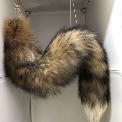 #ad 16quot;28quot; Long Real Genuine Fox Fur Tail Keychain Bag Charm Cosplay Toys Tassels $9.41