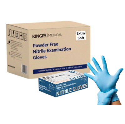 #ad Kingfa Soft Latex Free Blue 3 Mil Nitrile Gloves Disposable Guantes de Nitrilo $69.99