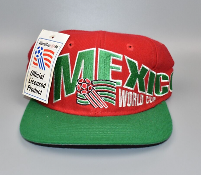 #ad Vintage World Cup #x27;94 Mexico Soccer Apex One Snapback Hat *Missing top Button $39.95