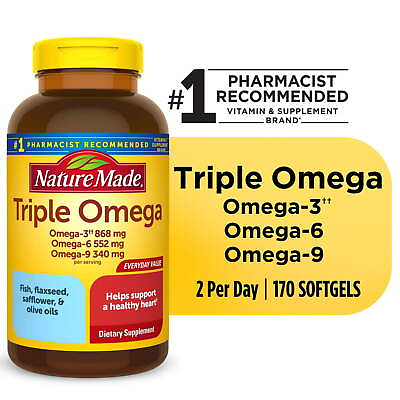 #ad Nature Made Triple Omega 369 Softgels Dietary Supplement 170 Count $19.88