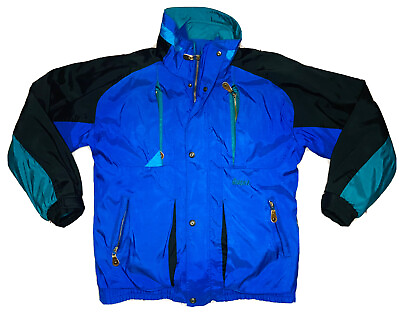 #ad *VINTAGE* Nordica 1990s Men#x27;s 3 In 1 Winter Blue Teal Reversible Jacket; Size L $42.50