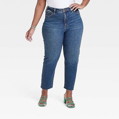 Women#x27;s High Rise Cropped Slim Straight Jeans Ava amp; Viv $10.00