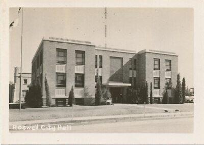 #ad Roswell NM * Roswell City Hall * Small Real Photo 1940s $8.99
