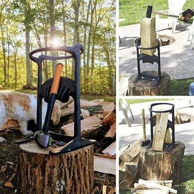 #ad Outdoor Camping Iron Home Log Wood Cutter Firewood Kindling Splitter Racker AU $46.50