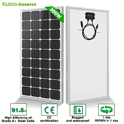 #ad 100W 200W 300W Watt 12V Monocrystalline Solar Panel for RV Home Rooftop Off Grid $55.00