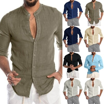 #ad Mens Casual Tops Button Down T Shirt Men Turn Collar Beach Hawaiian T shirt $16.64