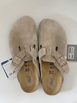 #ad Birkenstock Boston Taupe Suede Leather new with box Narrow US size 8 9 10 $104.87