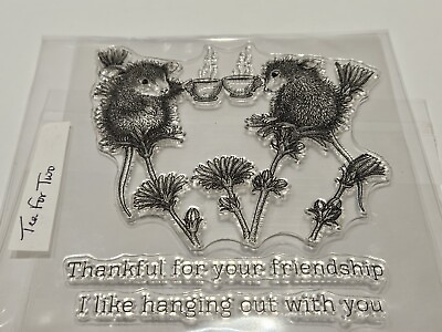 #ad Tea For Two House Mouse Style Clear Stamp Set New $9.99