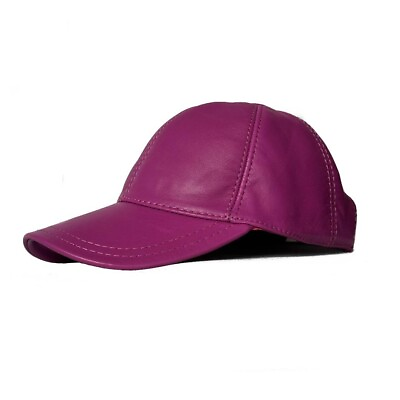 #ad New 100% Real Genuine Lambskin Leather Baseball Cap Hat Sports Visor $24.99