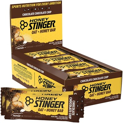 #ad Honey Stinger Oat and Honey Bars Chocolate Chip Box of 12 BB 5 3 24 $29.74