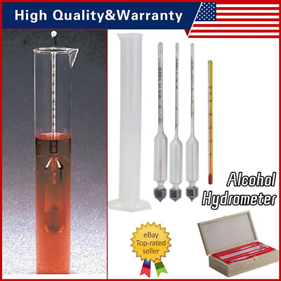 #ad Alcohol Hydrometer Proof amp; Tralle Meter Distilling Tester Spirit Scale 0 100% $17.49