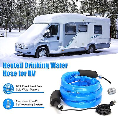 #ad 15FT 25FT 50FT RV Heated Water Hose for RV Drinking Water Hose Freeze Protection $34.98