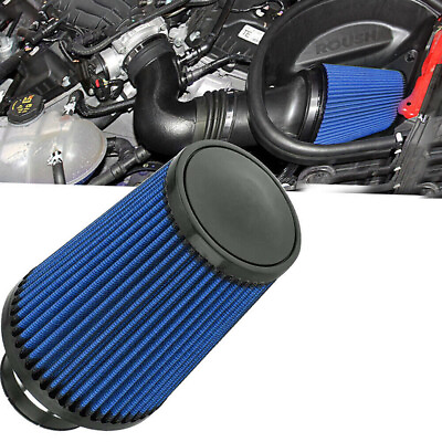#ad 4#x27;#x27; 102mm Long High Flow Inlet Cone Dry Filter Cold Air Intake Replacement Blue $22.22