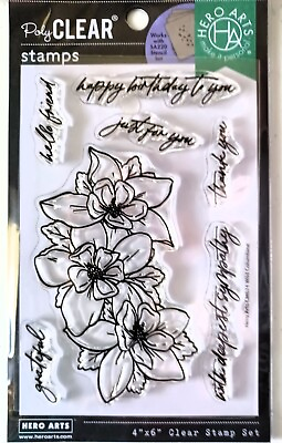 #ad Wild Columbine Flower Clear Stamp Set by Hero Arts CM674 NEW $6.99