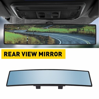 #ad Universal 270MM Wide Flat Interior Clip On Rear View Blue Tint Mirror US STOCK $13.29