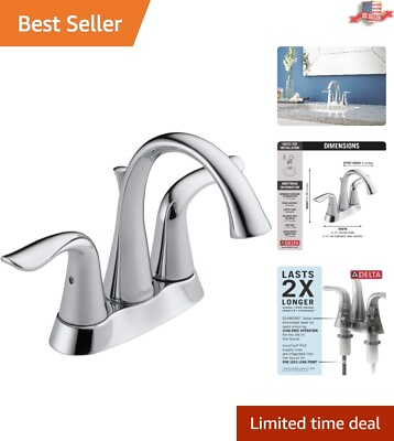 #ad Diamond Seal Centerset Bathroom Faucet w 2 Lever Handles Modern Chrome Finish $140.95