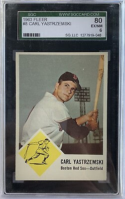 #ad 1963 Fleer Baseball #8 Carl Yastrzemski SGC 6 EX NM Boston Red Sox HOF $100.00