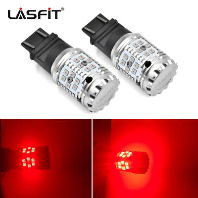 #ad Lasfit 3157 3057A 3357NA LED Bulbs Rear Brake Tail light Red Anti Hyper Flash $45.99