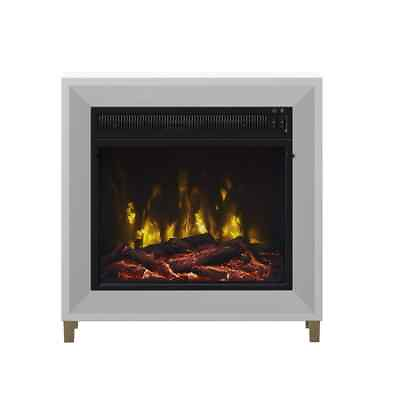 #ad Twin Star Home Electric Fireplace 23.63quot; Wall Mantel Freestanding Wood White $263.44