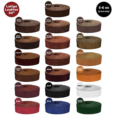 #ad #ad ELW Latigo Leather 5 6 oz. 2 2.4mm Straps Belts Strips 50quot; 127cm Length $16.99