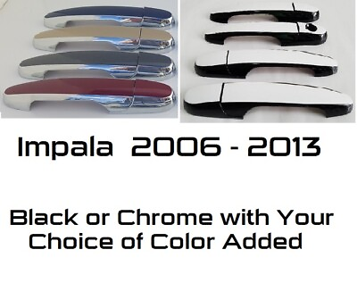 #ad Custom Black OR Chrome Door Handle Overlays 2006 2013 Chevy Impala U PICK CLR $75.00