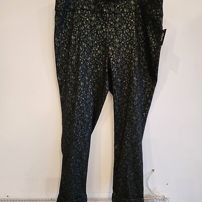 #ad LORD amp; TAYLOR Kelly Pull On Pantalon Dress Pants Slim Leg Black Mid Rise 24W $39.99