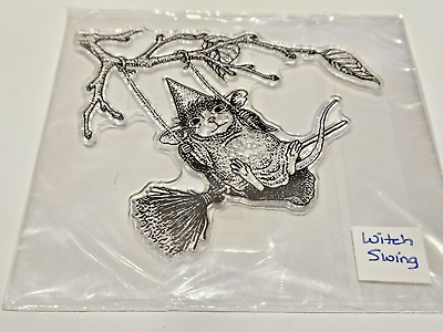 #ad Witch Swing House Mouse Style Halloween Clear Stamp New in Package $8.99
