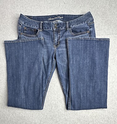 #ad American Eagle Jeans Womens 14 36x30.5 Blue Denim Artist Super Stretch Flare $14.99