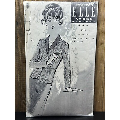 #ad Vintage Patron Elle Va Bien Pattern 3419 Suit Jacket Straight Skirt French De $5.99