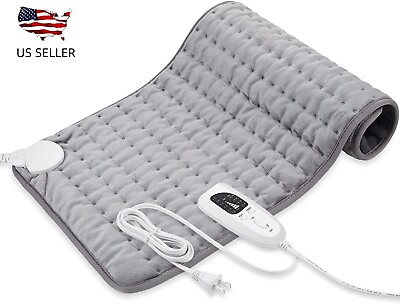 #ad Electric Heating Pad For Back Pain amp; Cramps Relief 12quot;x24quot;6 Level Auto Shut Off $22.99