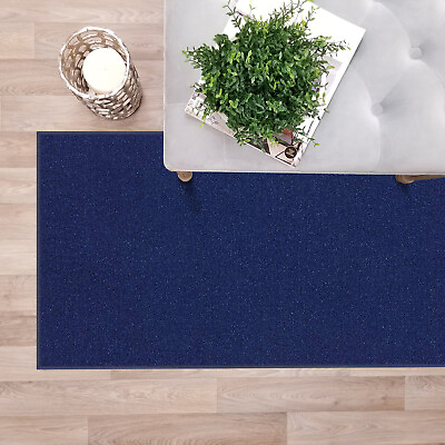 #ad Custom Size NAVY BLUE Stair Hallway Runner Rug Rubber Back Non Skid 22quot; 26quot; 31quot; $104.99