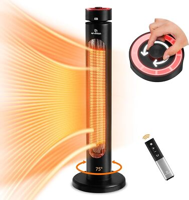 #ad #ad Electric Patio Heater 1500W Infrared Heater Tower Space Heater w 8 Heating Set $188.99