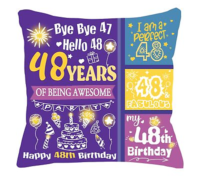 #ad Gifts for 48 Years Old 48th Birthday Gifts Decorations Colorful Double Sided ... $22.36