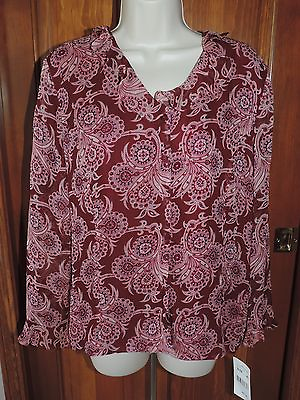 #ad Womens ECI New York Embellished Front Blouse Shirt Top Size XL NWT $19.99