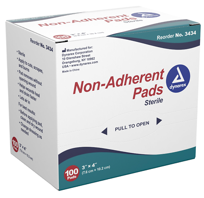 #ad Dynarex Non Adherent Pads 3quot; x 4quot; Box of 100 $9.00