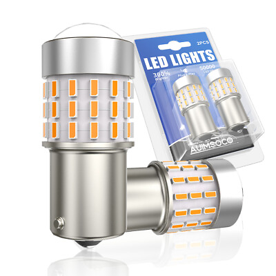 #ad 1156A 7506 1141 Amber CANBUS Error Free LED Turn Signal Light Bulb For Hyundai $18.99