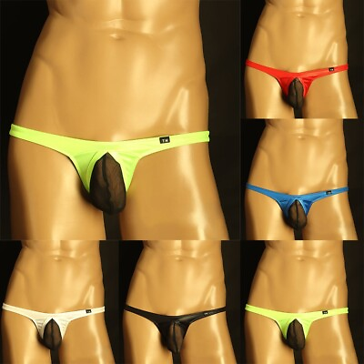 #ad Soft and Sexy Men#x27;s Underwear Thongs in Ice Silk Material Available in 5 Colors $8.32