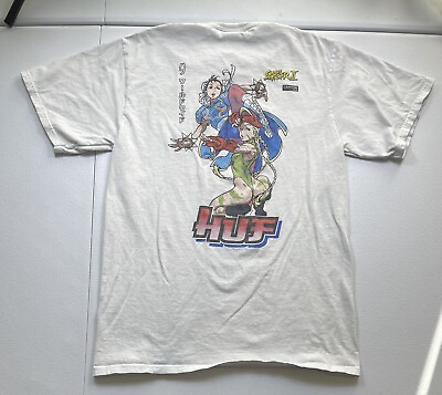 #ad Huf Street Fighter II Capcom Shirt Men’s S White Chun Li amp; Cammy Anime Girls $13.99