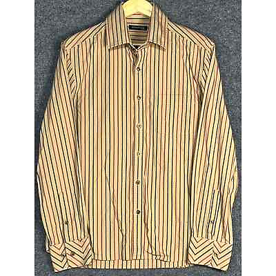 #ad Kenneth Cole Button Up Long Sleeve Shirt Western Retro Style Striped Mens Large $20.41