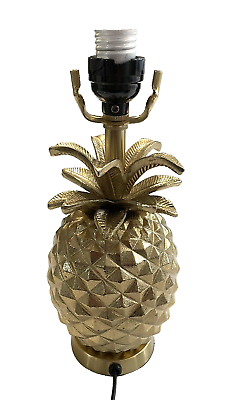 #ad Pineapple Gold Metal Accent Electric Table Lamp Tiki Jungle $22.95