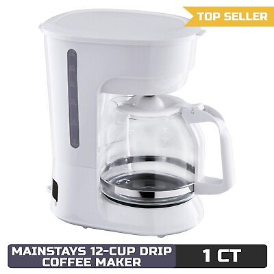 #ad Mainstays White 12 Cup Drip Coffee Maker New $18.90