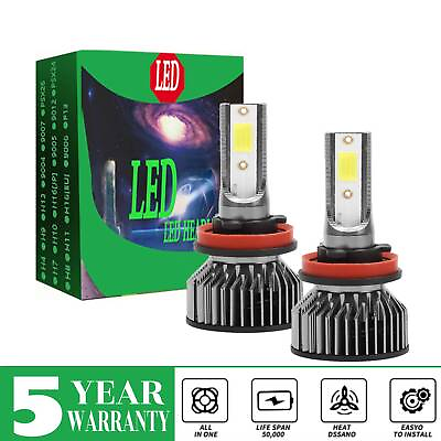 #ad H11 H8 LED Headlight Super Bright Bulbs Kit COOl White 6500K 50000LM Low Beam x2 $26.39