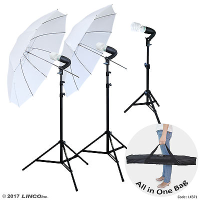 #ad LINCO Lincostore Photography Studio Lighting Kit Photo Umbrella Bulb Stand LK371 $42.99