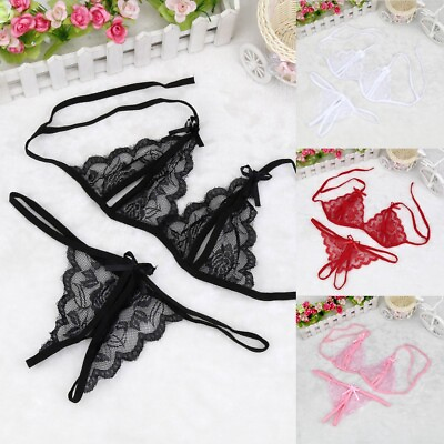 #ad Lingerie Sleepwear Lady Lingerie Lace Women G String Underwear Sexy Bikini $6.99