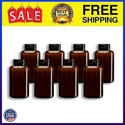 #ad 150 cc Amber PET Packer Plastic Round Bottle with 38 400 Neck Finish CASE OF 400 $249.99